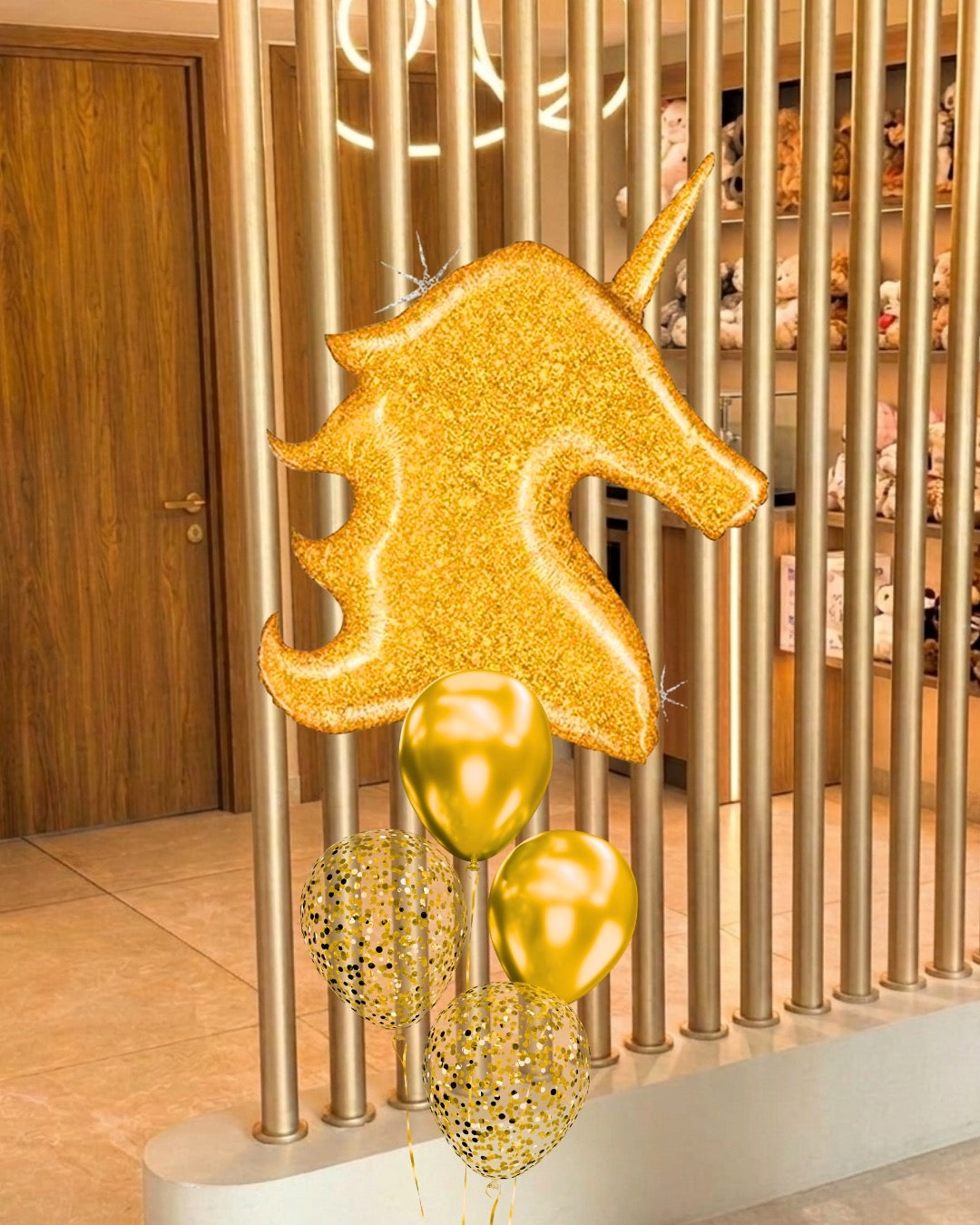 Golden Unicorn Balloon