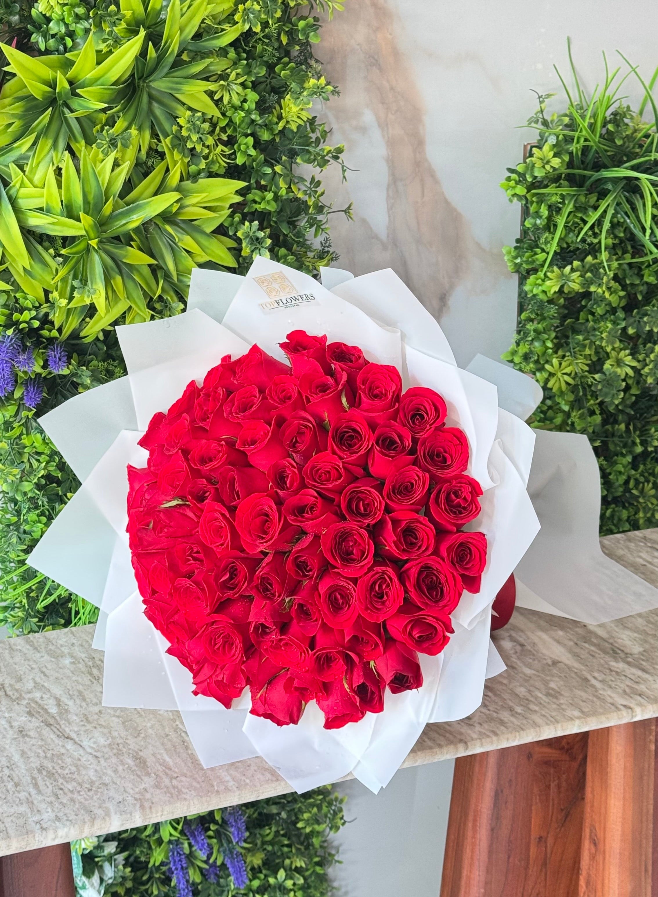 70 Red Roses Signature Bouquet 70 Roses | Top Flowers