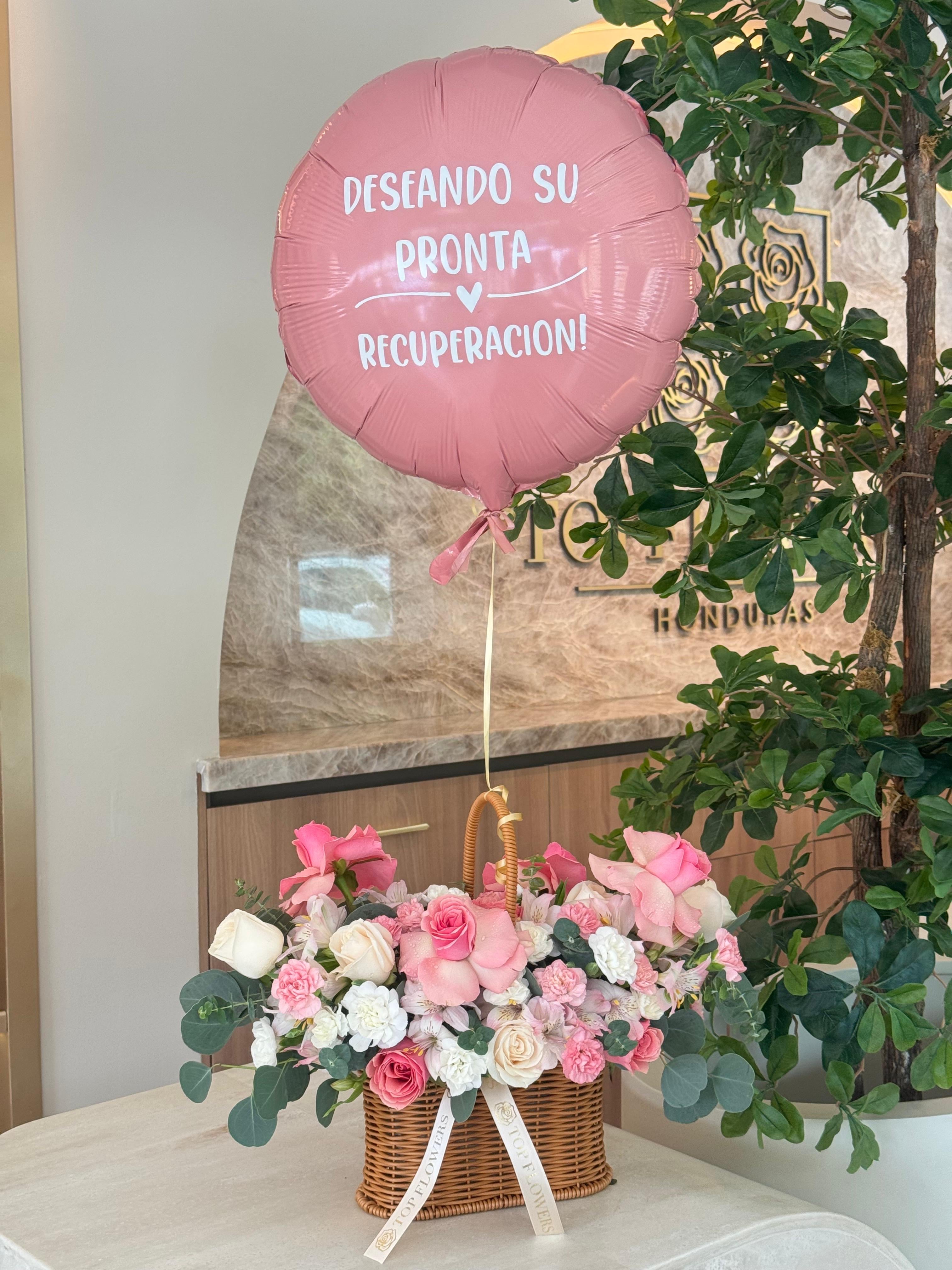 Cherry Basket Pink + Metallic Balloon