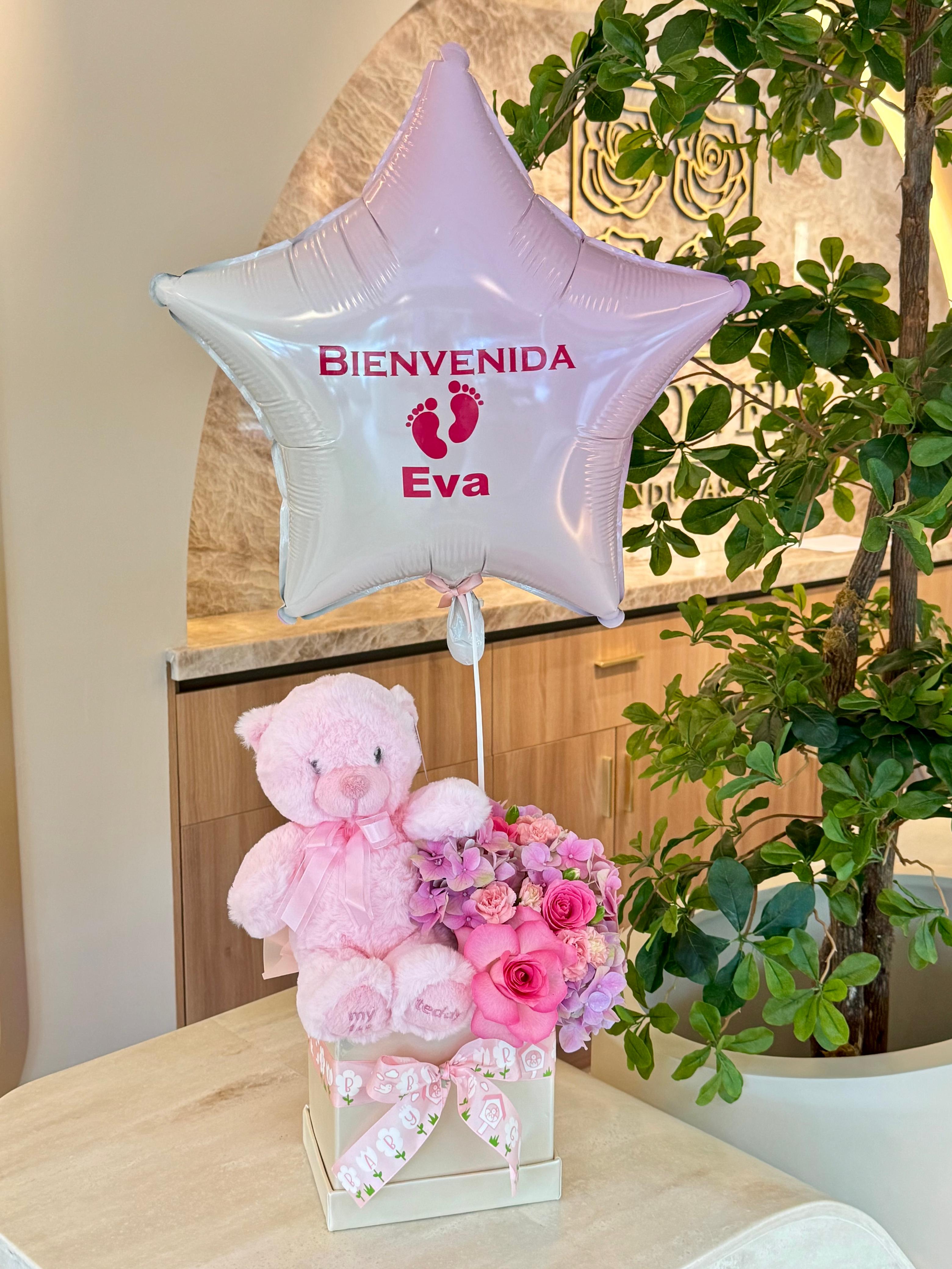 Baby Blush Teddy + Balloon