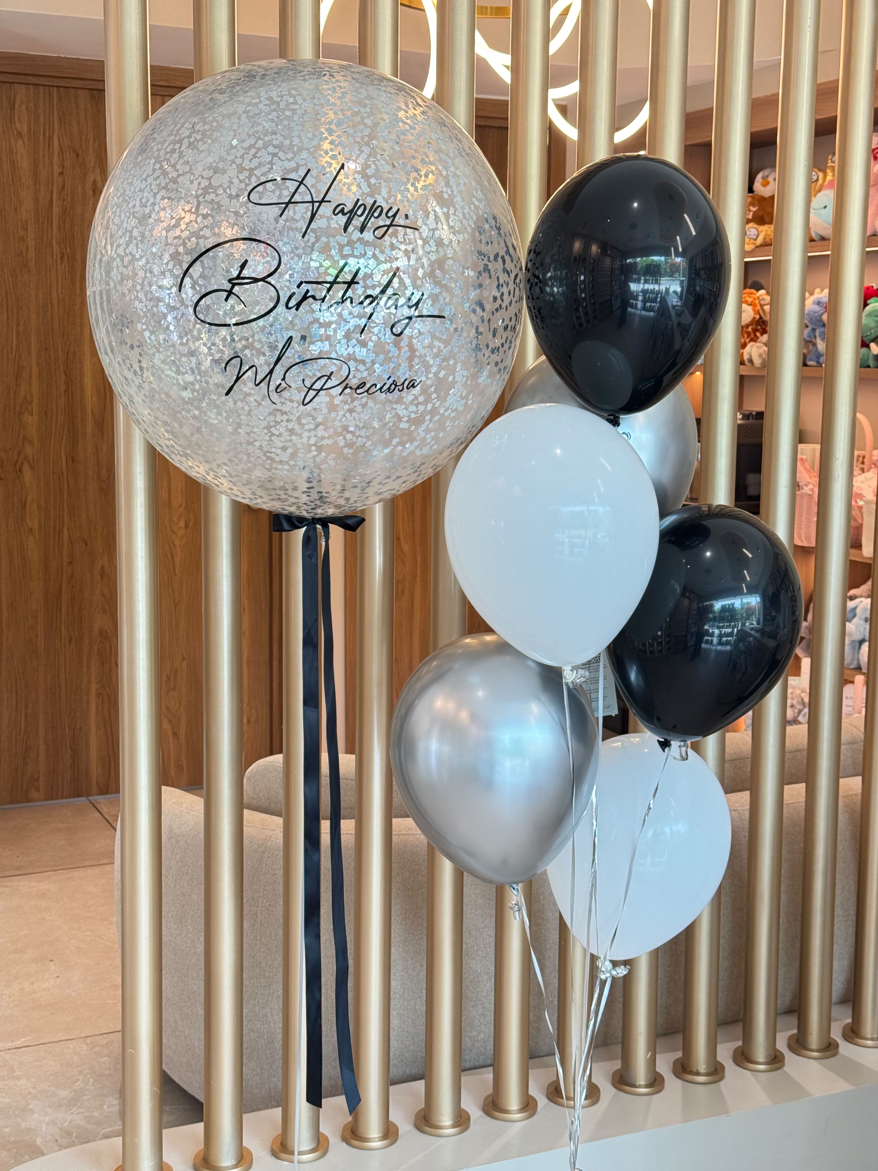 Silver Confetti Balloons