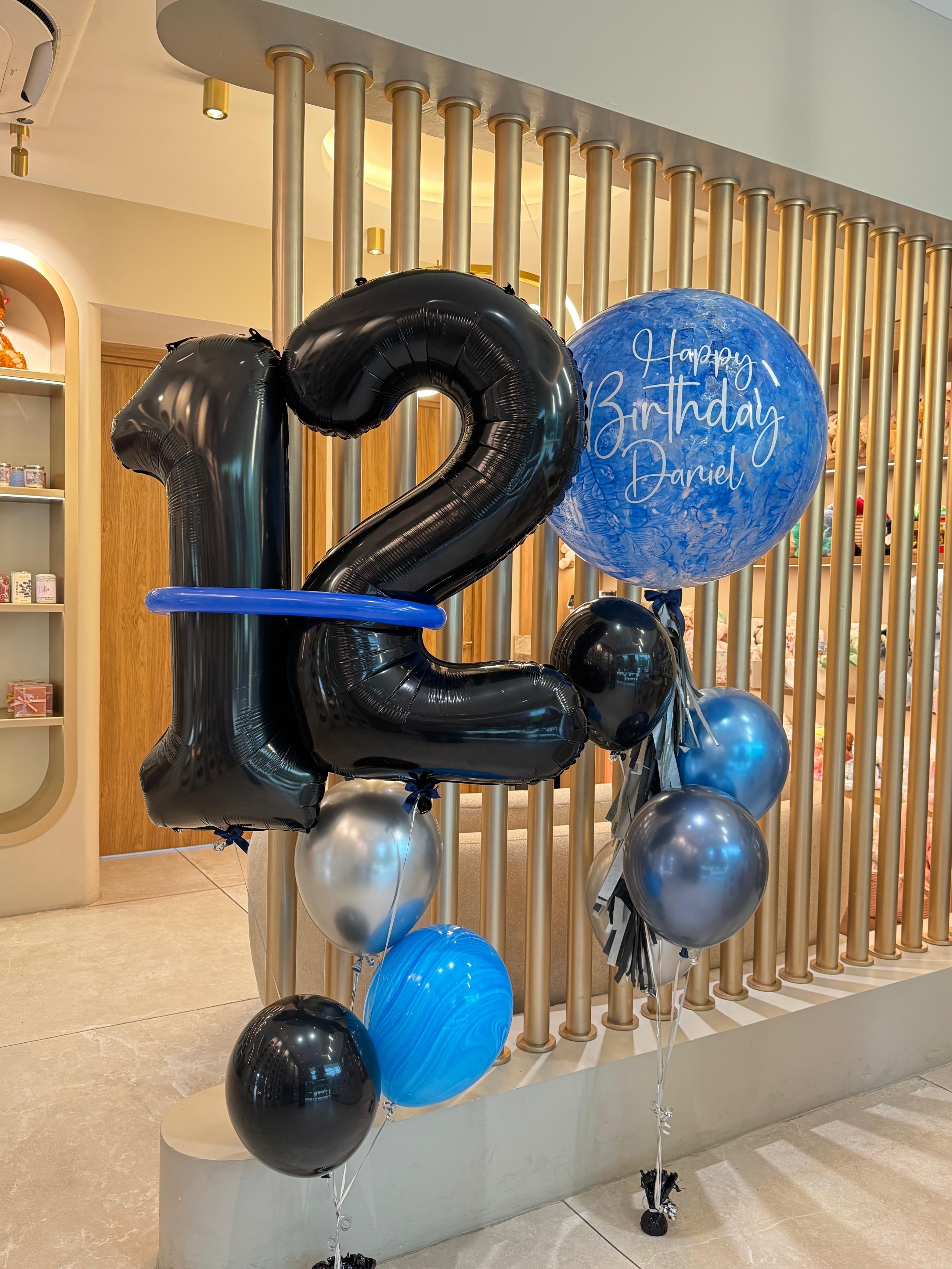 Blue Painted + Number Bouquet