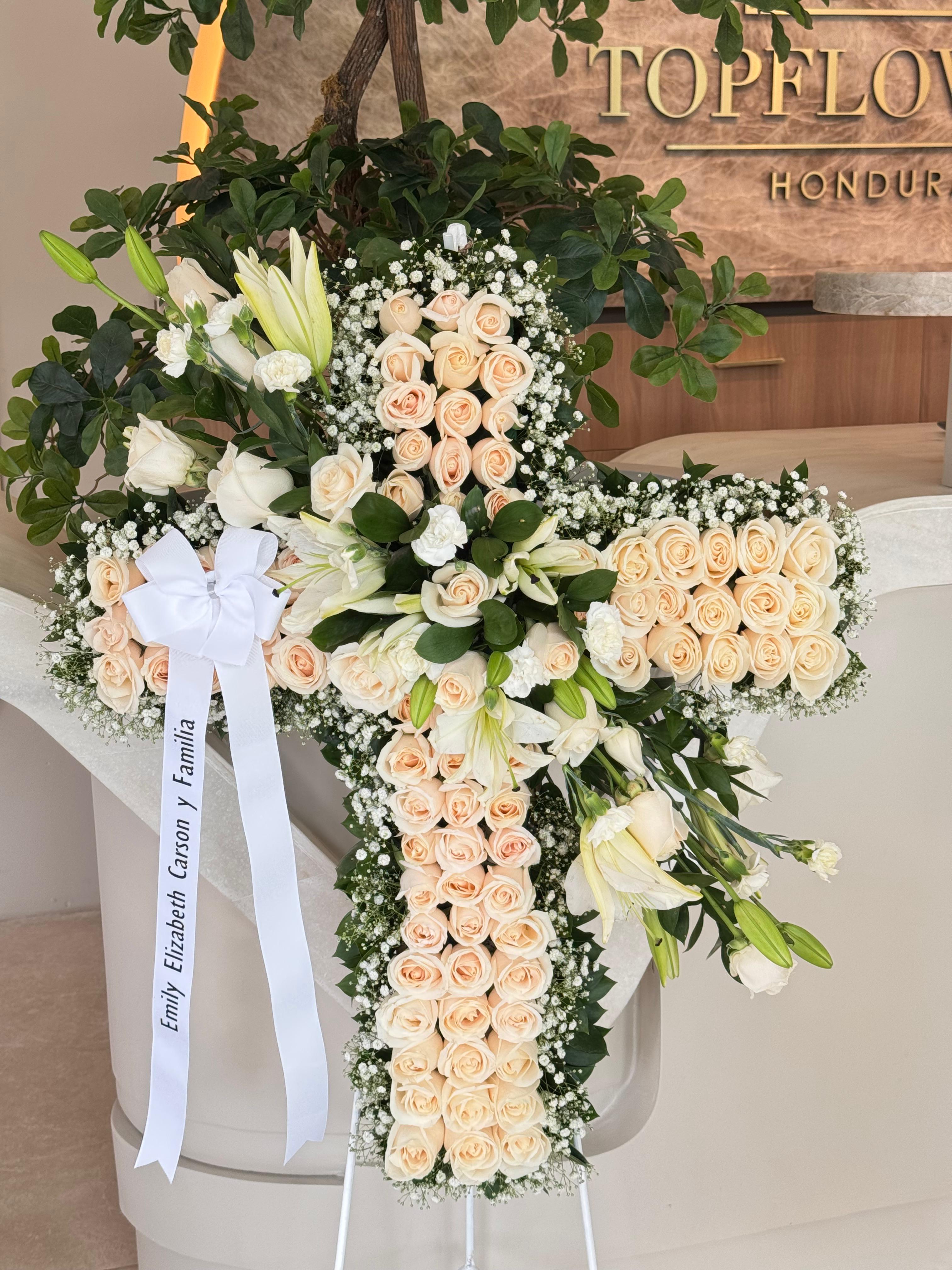 Sympathy Cross + Lilies