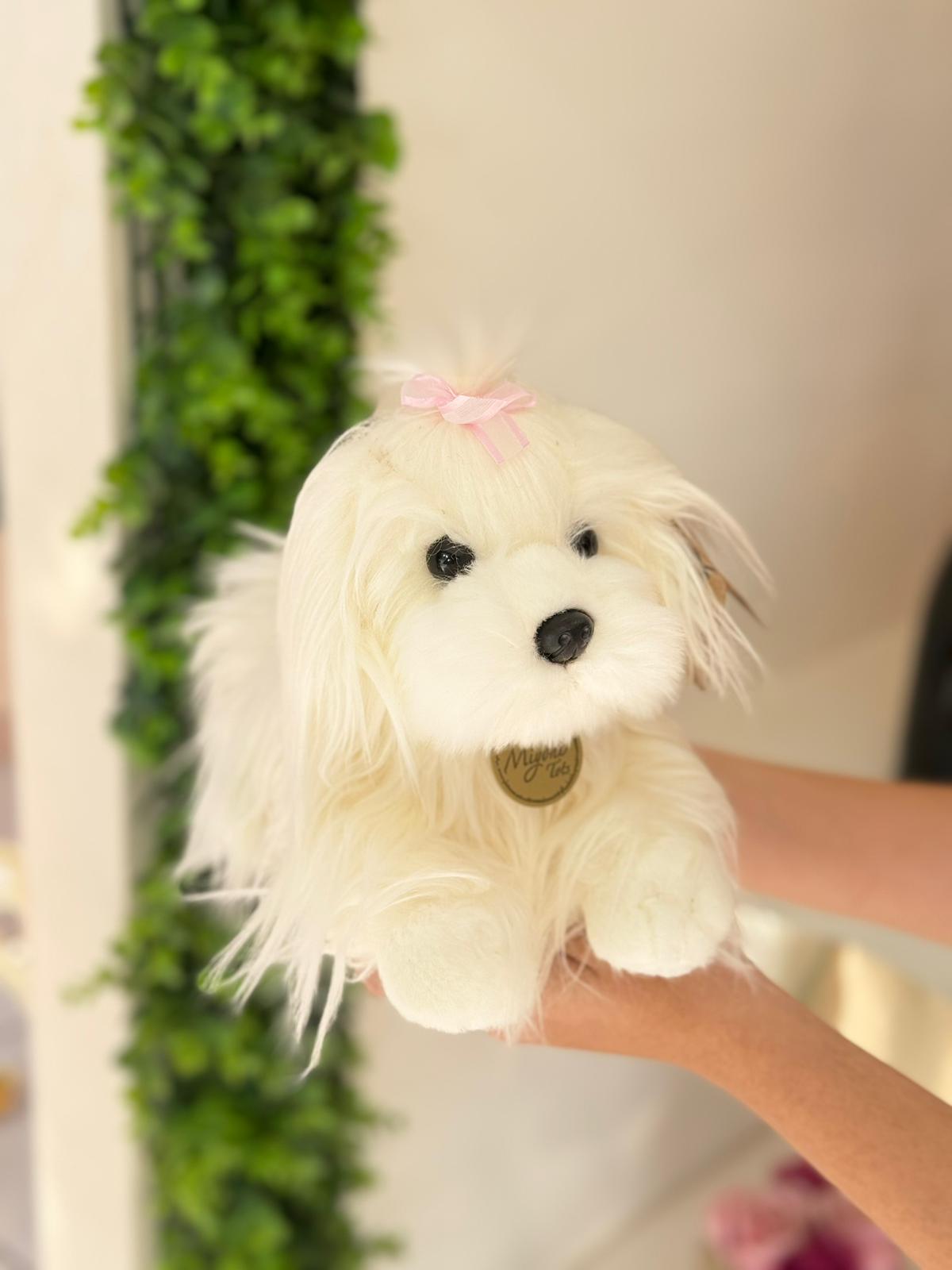 Pink White Maltese Stuffed Animal Pink Puppy Dog Stuffed Animals