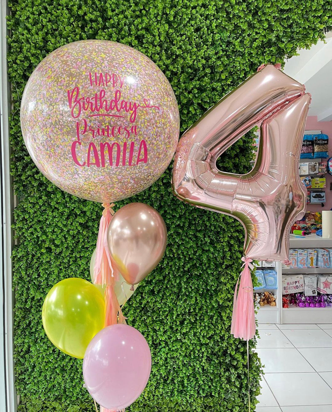 Girly Giant Confetti + Number